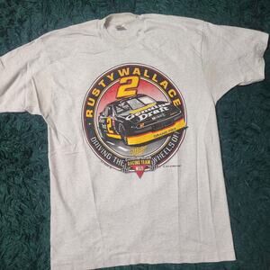 Vintage 1993 Rusty Wallace Miller Genuine Draft NASCAR Tee USA Made (XL)